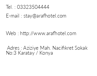 Hotel Araf iletiim bilgileri